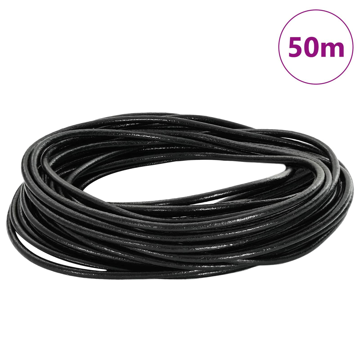 Kožni konop Crna Ø3 mm x 50 m Koža