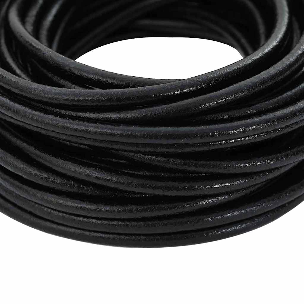 Kožni konop Crna Ø5 mm x 5 m Koža