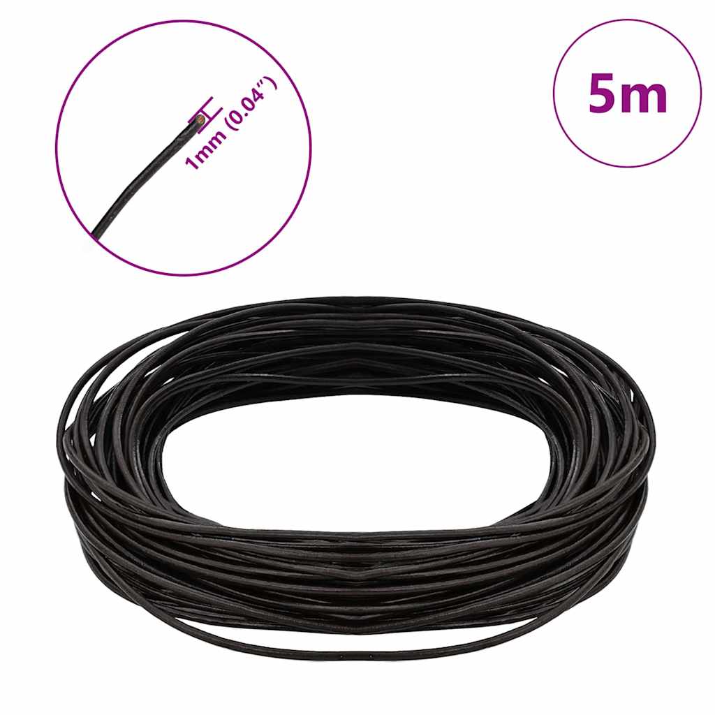 Kožni konop Tamno smeđa Ø1 mm x 5 m Koža