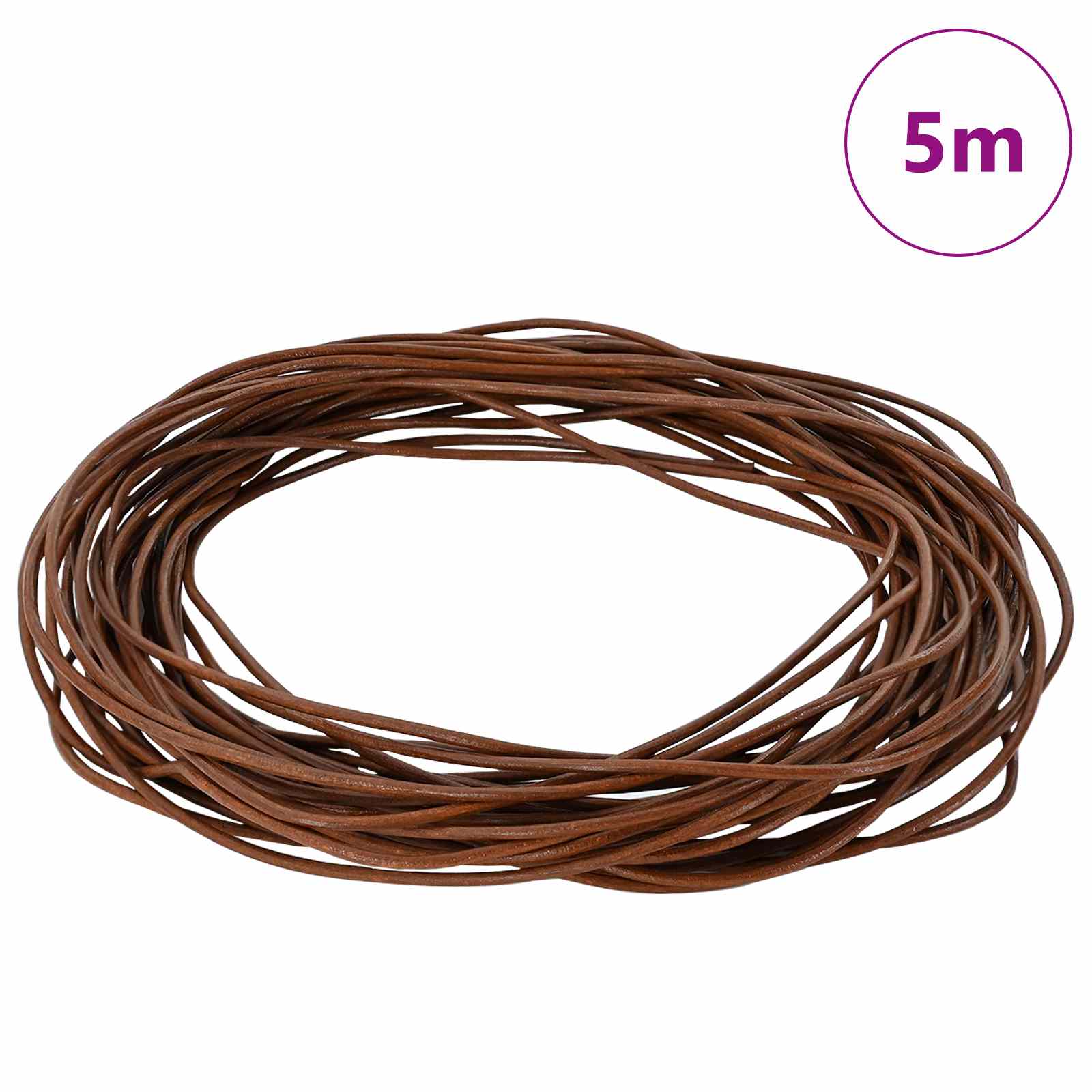 Kožni konop Svijetlosmeđa Ø1 mm x 5 m Koža