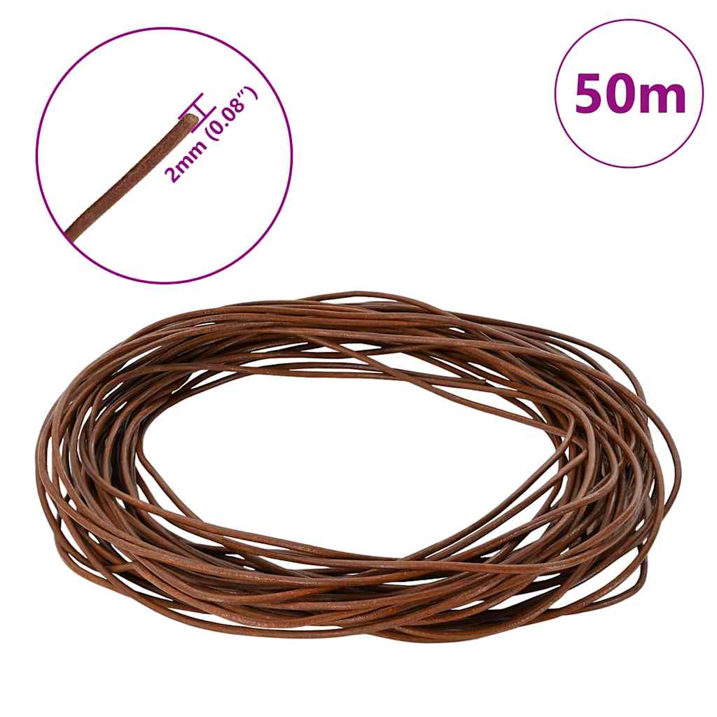 Kožni konop Svijetlosmeđa Ø2 mm x 50 m Koža