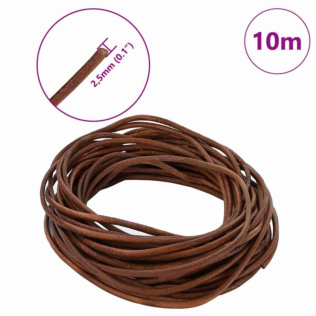 Kožni konop Svijetlosmeđa Ø2,5 mm x 10 m Koža