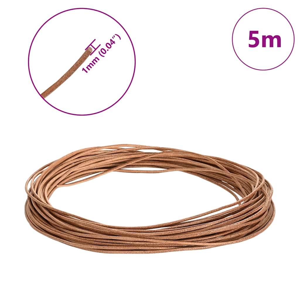 Kožni konop Smeđa Ø1 mm x 5 m Koža