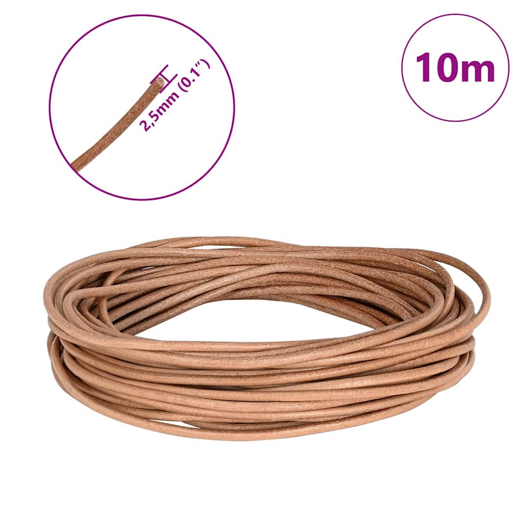 Kožni konop Smeđa Ø2,5 mm x 10 m Koža
