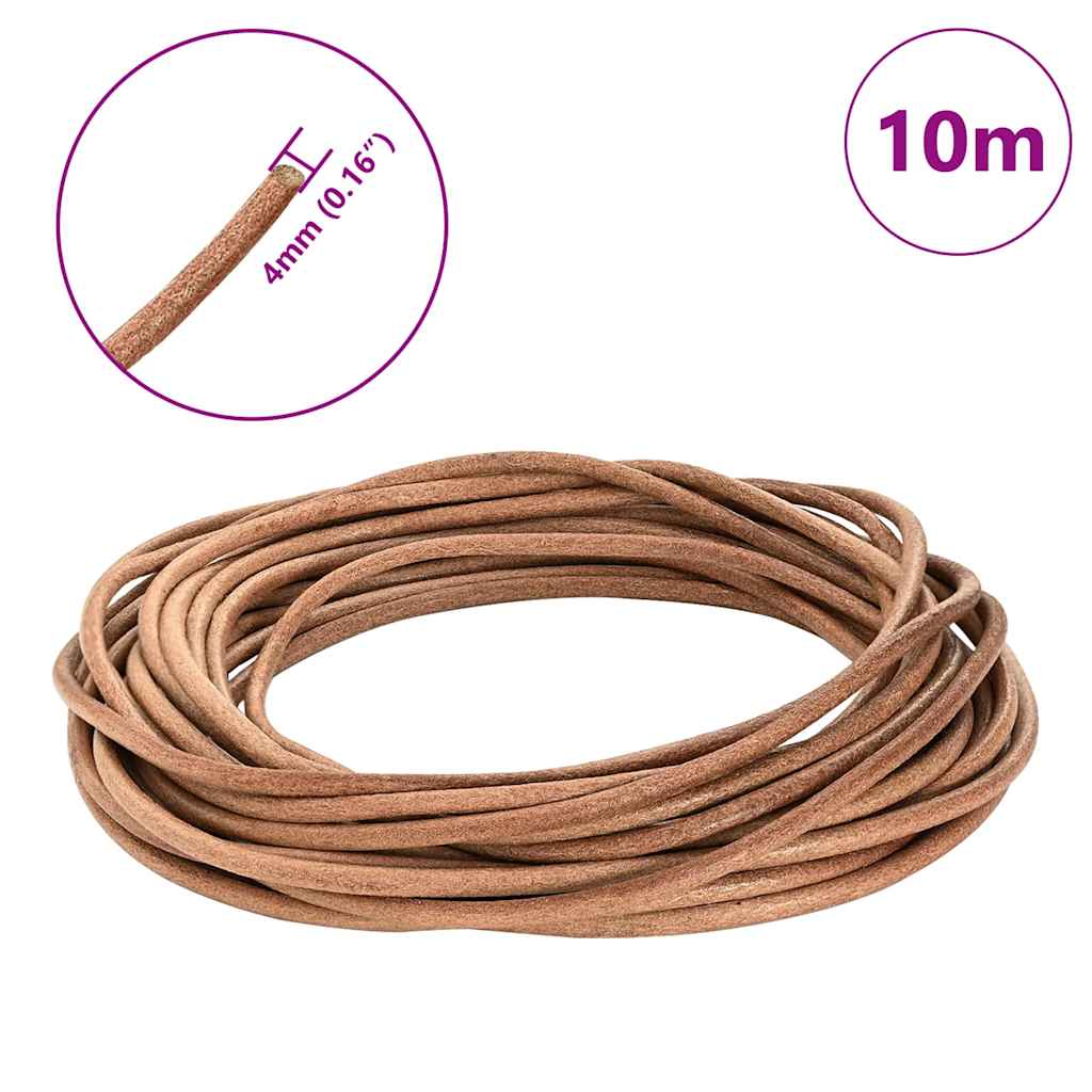 Kožni konop Smeđa Ø4 mm x 10 m Koža