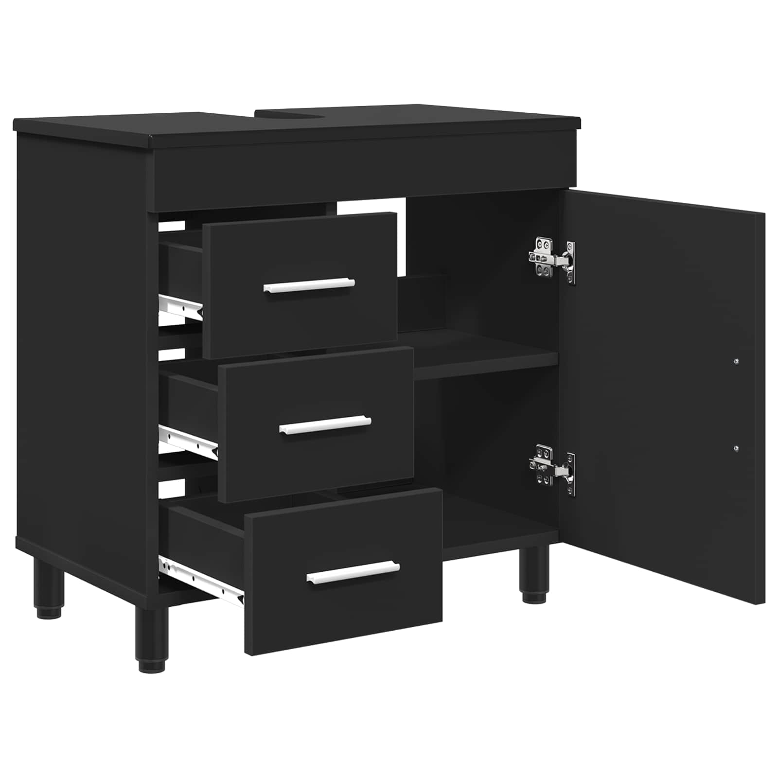 Toaletna jedinica Crna 60 x 35 x 60 cm Konstruirano drvo