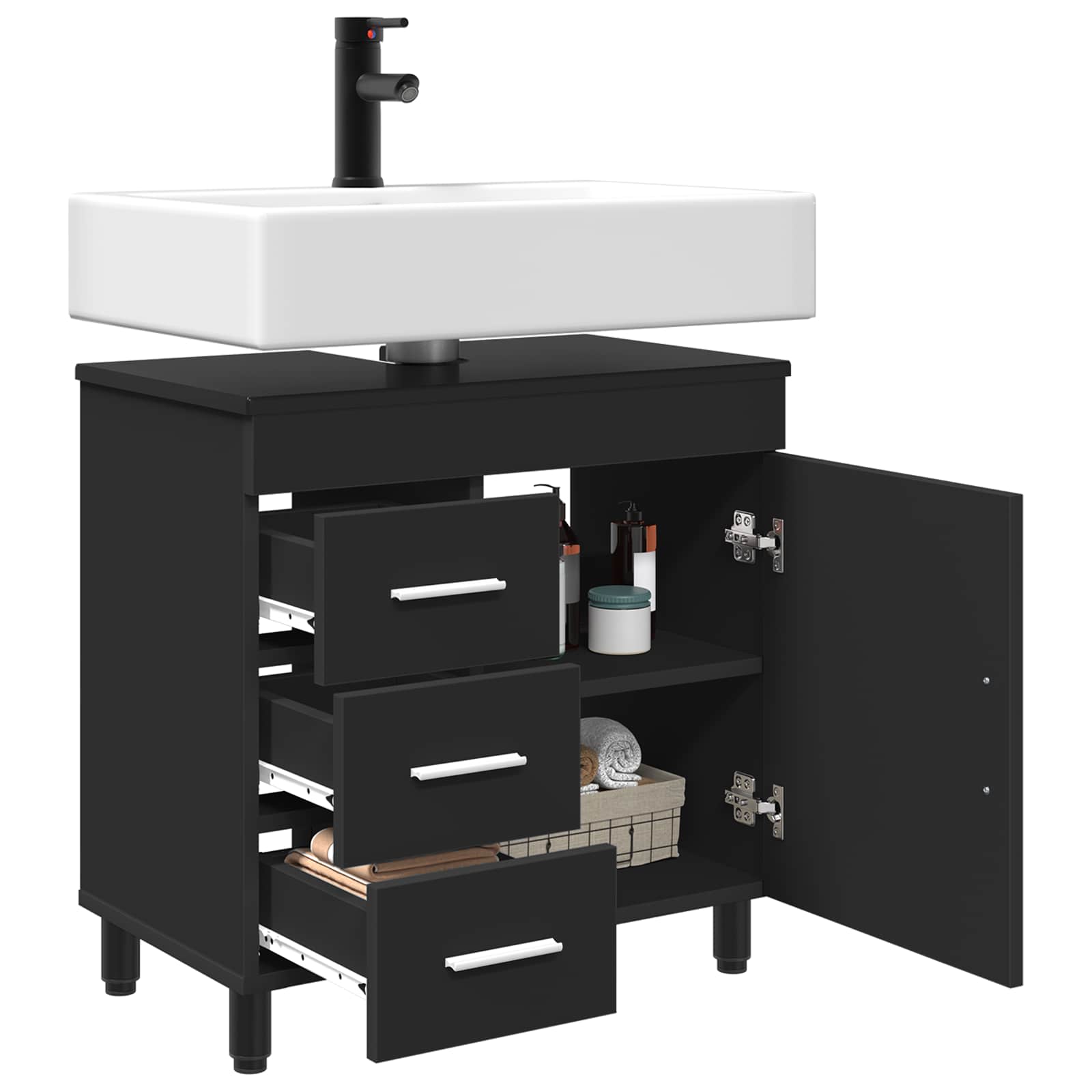 Toaletna jedinica Crna 60 x 35 x 60 cm Konstruirano drvo