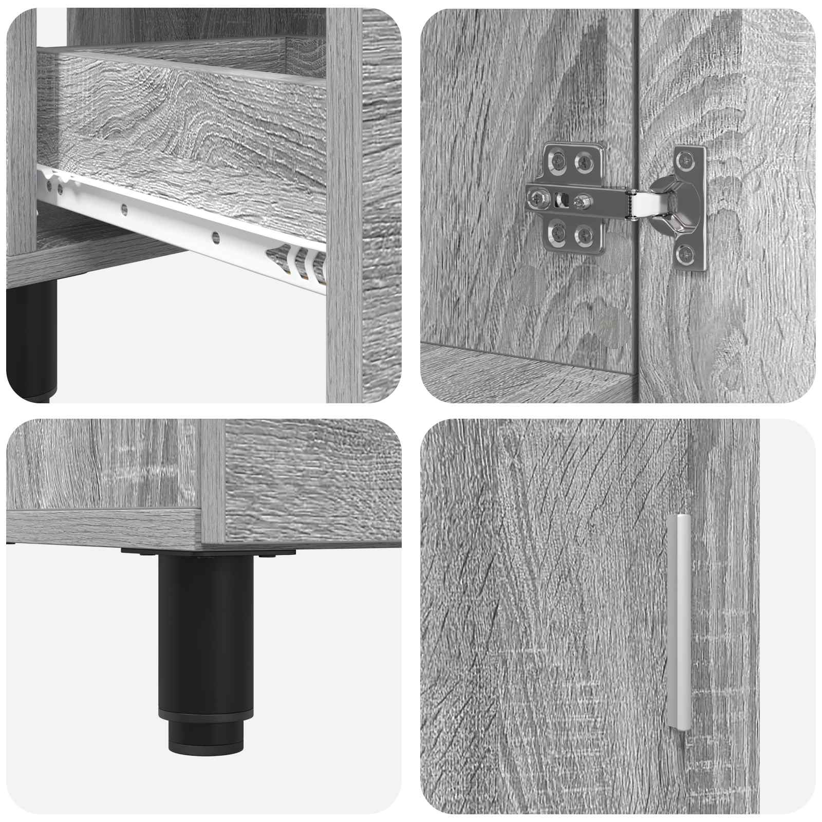Toaletna jedinica Siva Sonoma 60 x 35 x 60 cm Konstruirano drvo