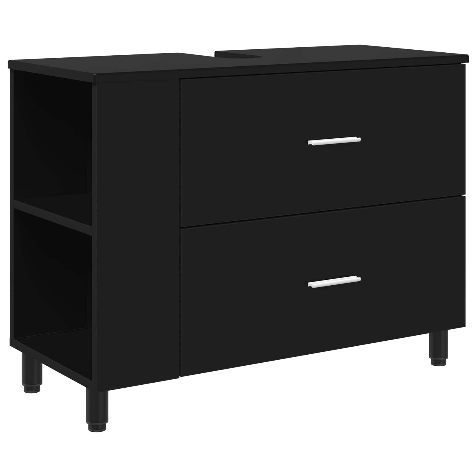 Toaletna jedinica Crna 80 x 35 x 60 cm Konstruirano drvo
