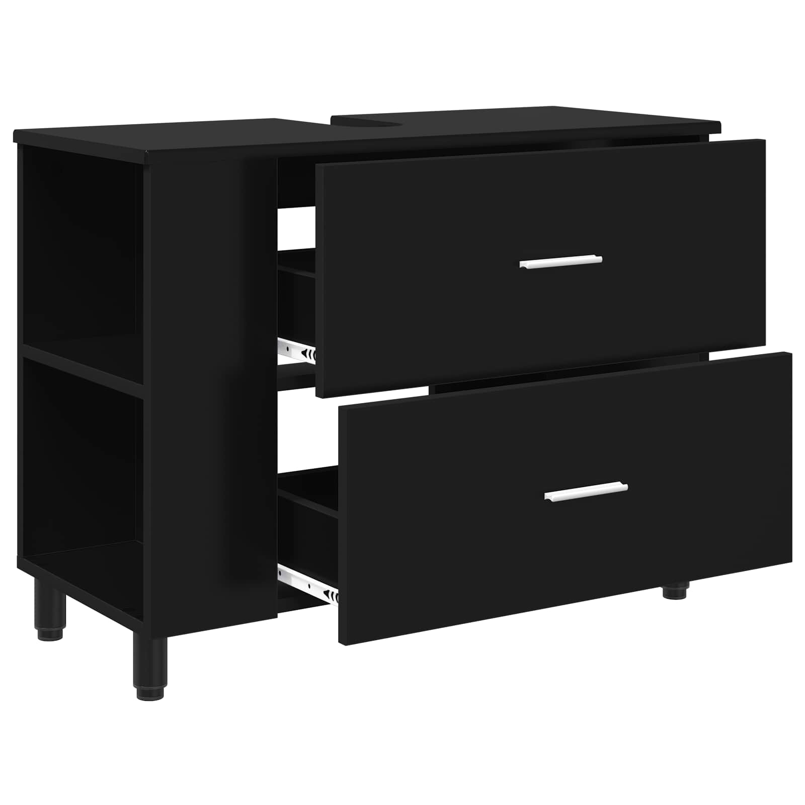 Toaletna jedinica Crna 80 x 35 x 60 cm Konstruirano drvo