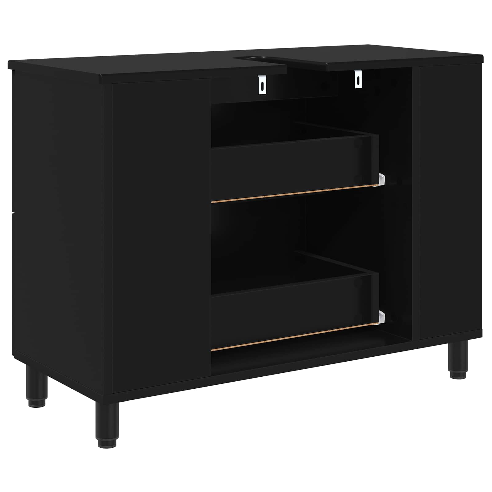 Toaletna jedinica Crna 80 x 35 x 60 cm Konstruirano drvo