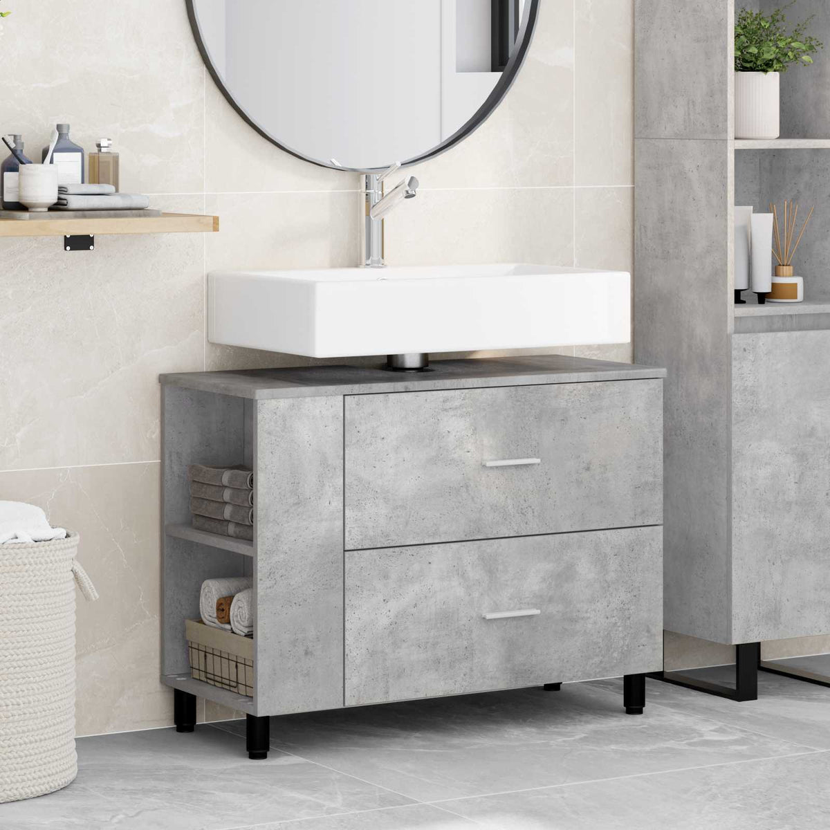 Toaletna jedinica Betonska siva 80 x 35 x 60 cm