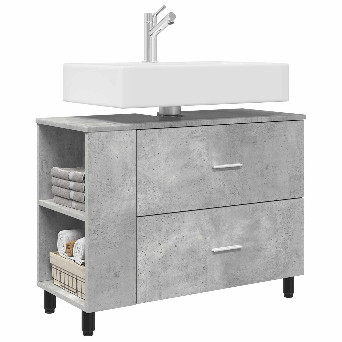 Toaletna jedinica Betonska siva 80 x 35 x 60 cm