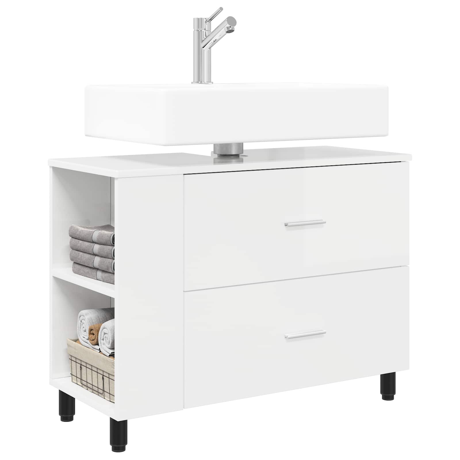 Toaletna jedinica Bijela visokog sjaja 80 x 35 x 60 cm