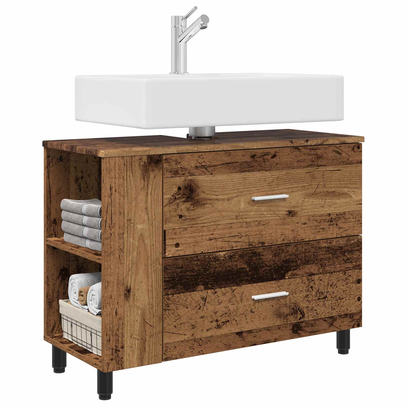 Toaletna jedinica Staro drvo 80 x 35 x 60 cm Konstruirano drvo