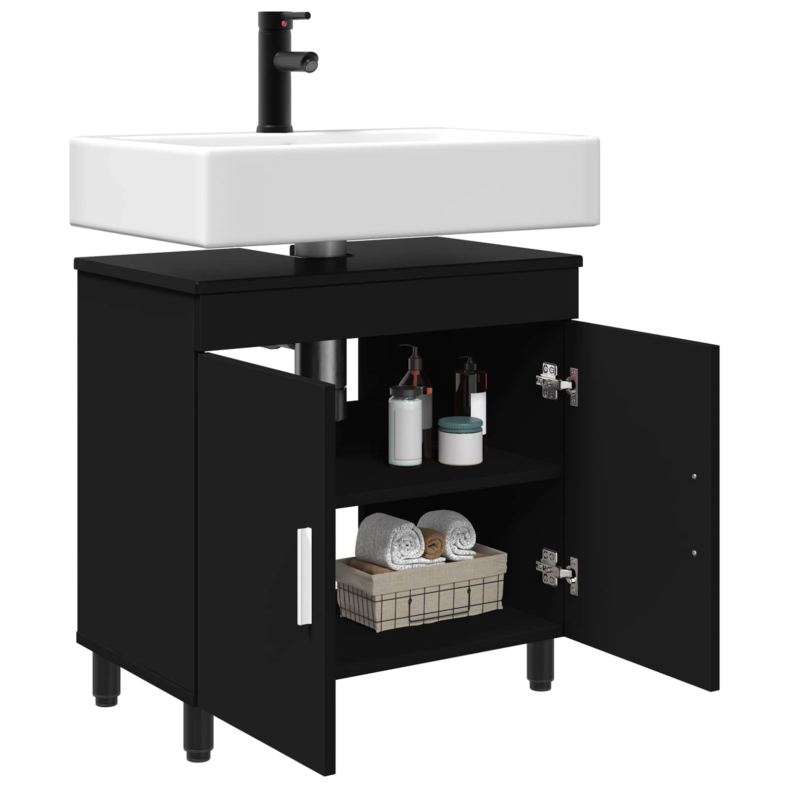 Toaletna jedinica Crna 60 x 35 x 60 cm Konstruirano drvo