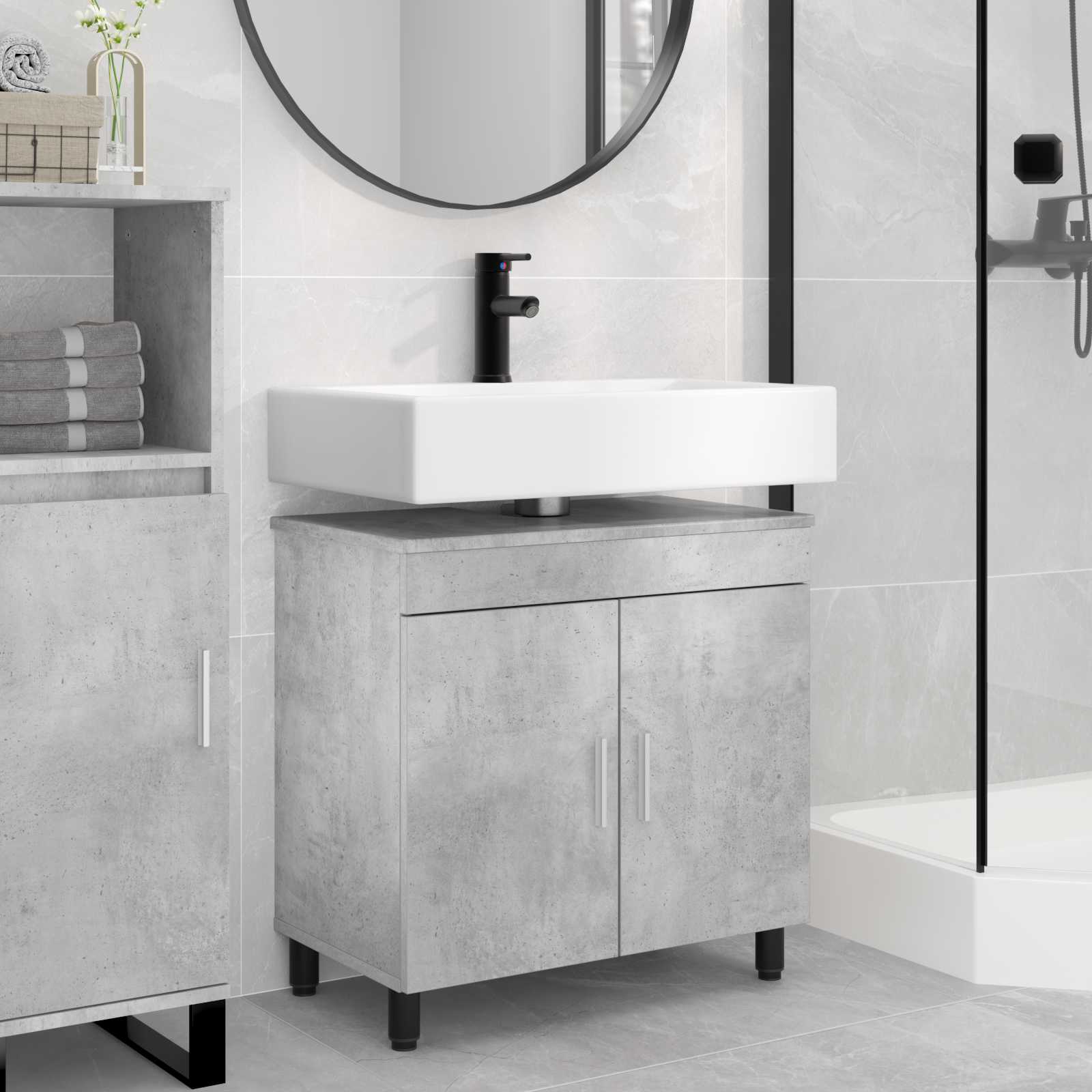 Toaletna jedinica Betonska siva 60 x 35 x 60 cm