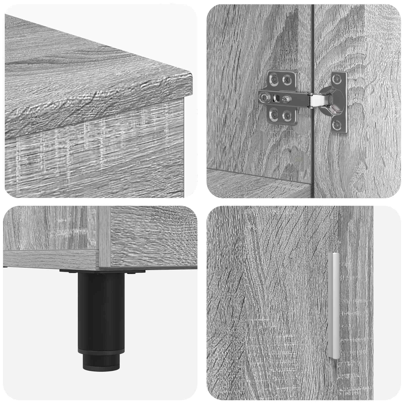 Toaletna jedinica Siva Sonoma 60 x 35 x 60 cm Konstruirano drvo
