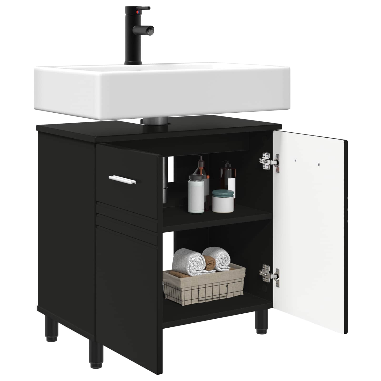 Toaletna jedinica Crna 60 x 35 x 60 cm Konstruirano drvo