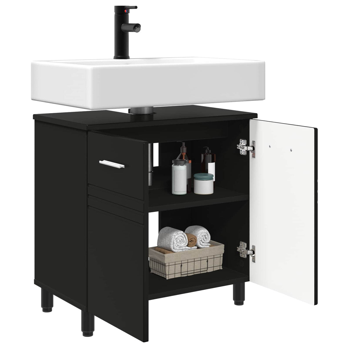 Toaletna jedinica Crna 60 x 35 x 60 cm Konstruirano drvo