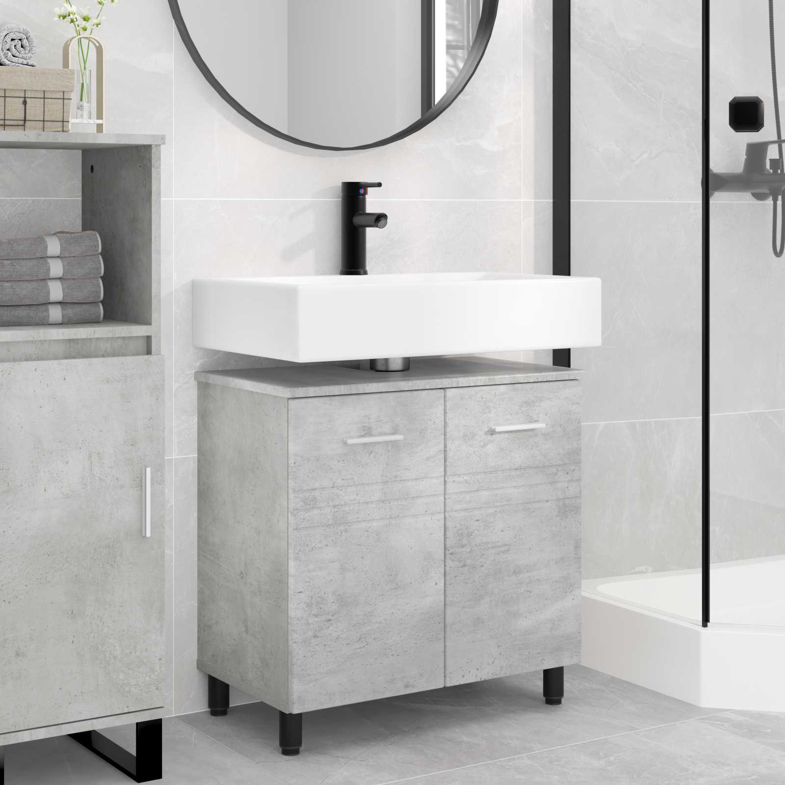 Toaletna jedinica Betonska siva 60 x 35 x 60 cm