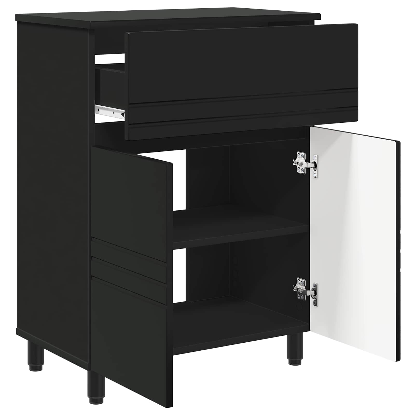 Toaletna jedinica Crna 60 x 35 x 80 cm Konstruirano drvo