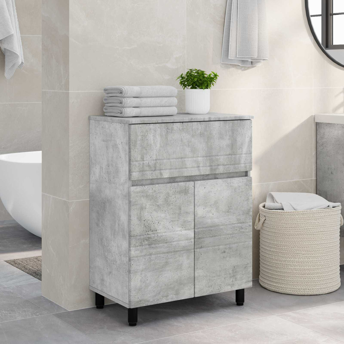 Toaletna jedinica Betonska siva 60 x 35 x 80 cm
