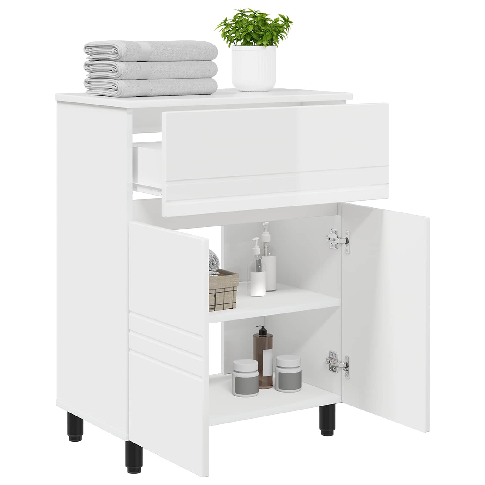 Toaletna jedinica Bijela visokog sjaja 60 x 35 x 80 cm
