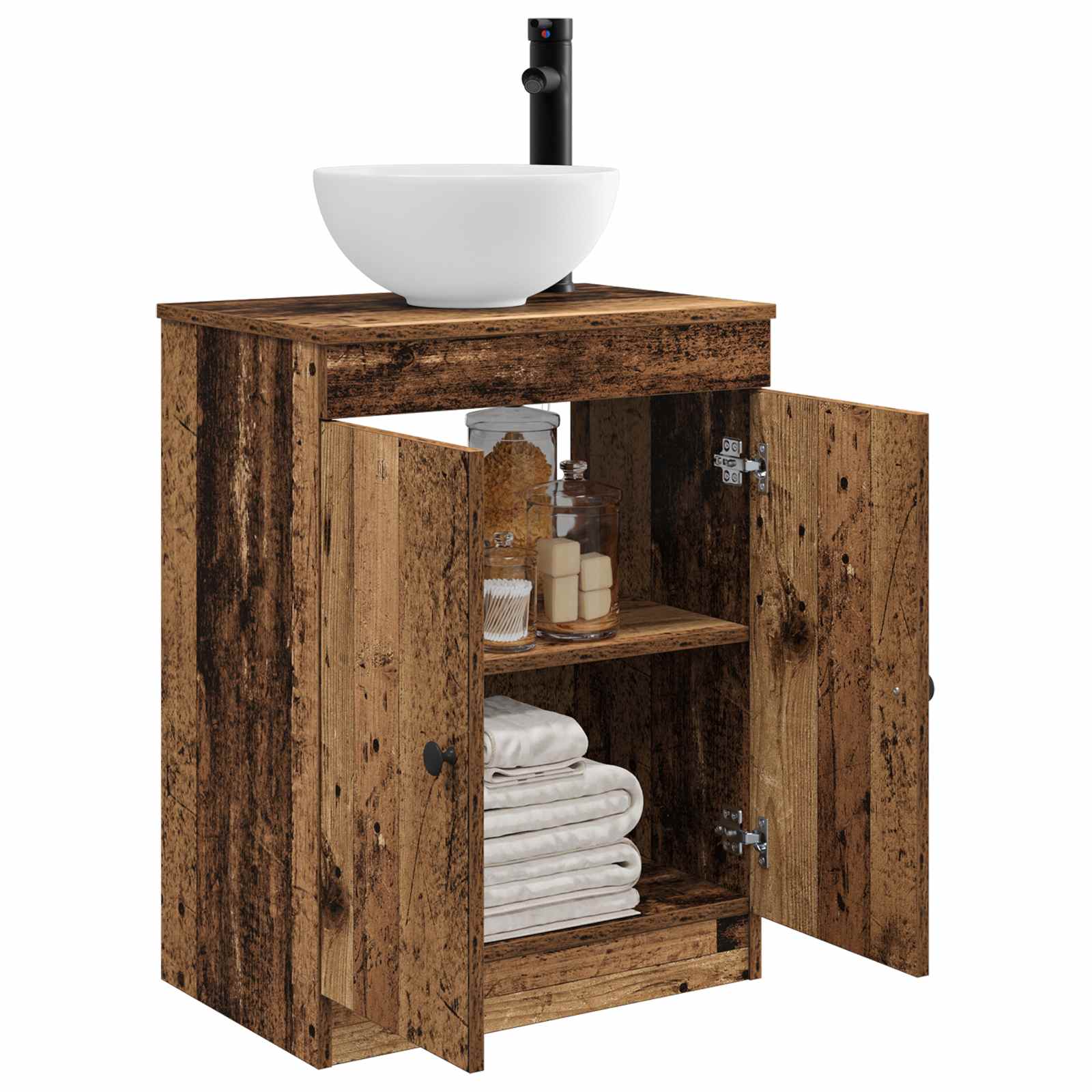 Kupaonski umivaonik s sudoperom Staro drvo 54 x 35 x 83 cm