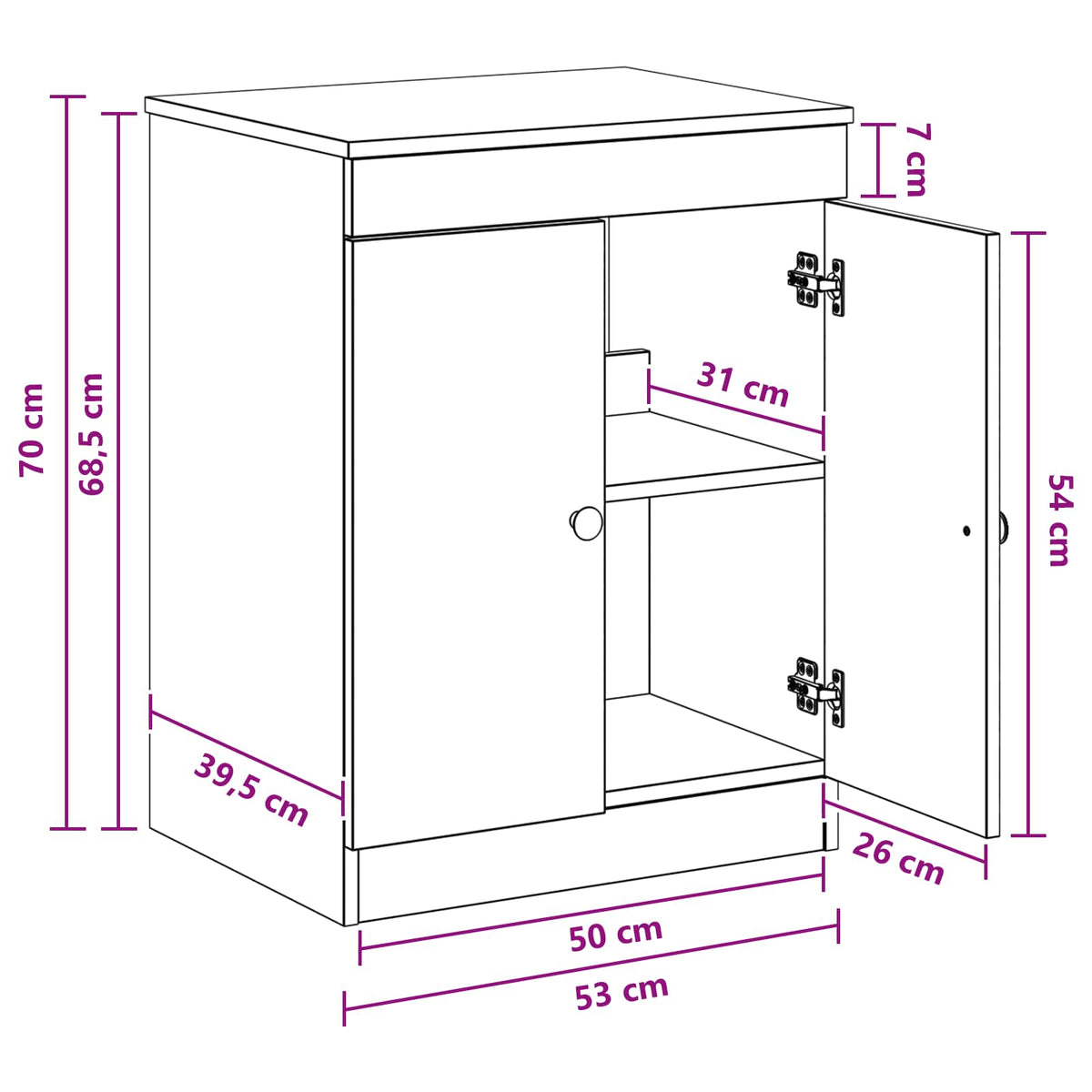Kupaonski ormar Crna 54 x 41 x 70 cm Konstruirano drvo