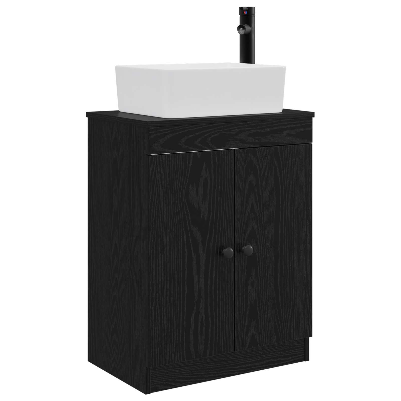 Kupaonski umivaonik s sudoperom Crna 54 x 35 x 83 cm