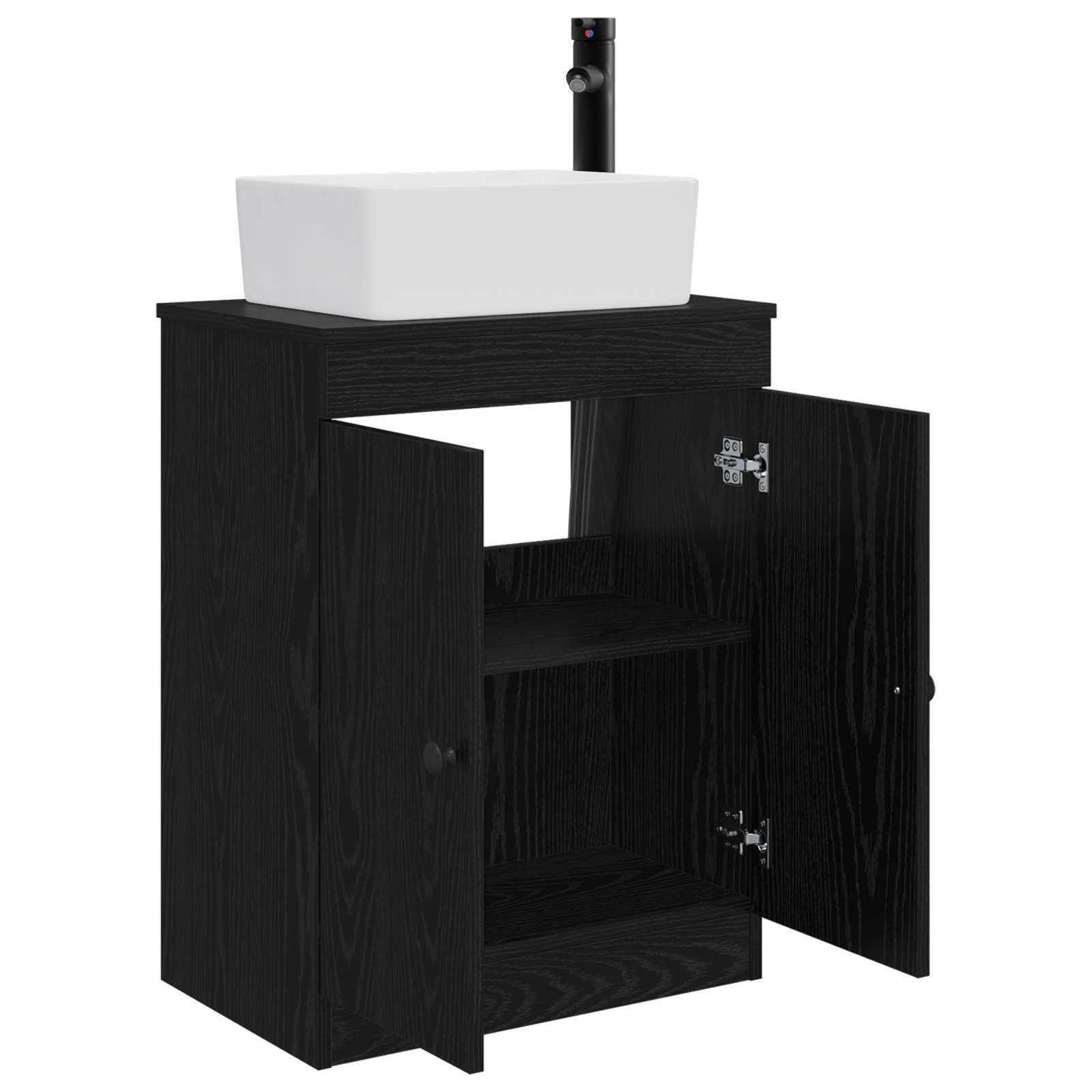 Kupaonski umivaonik s sudoperom Crna 54 x 35 x 83 cm