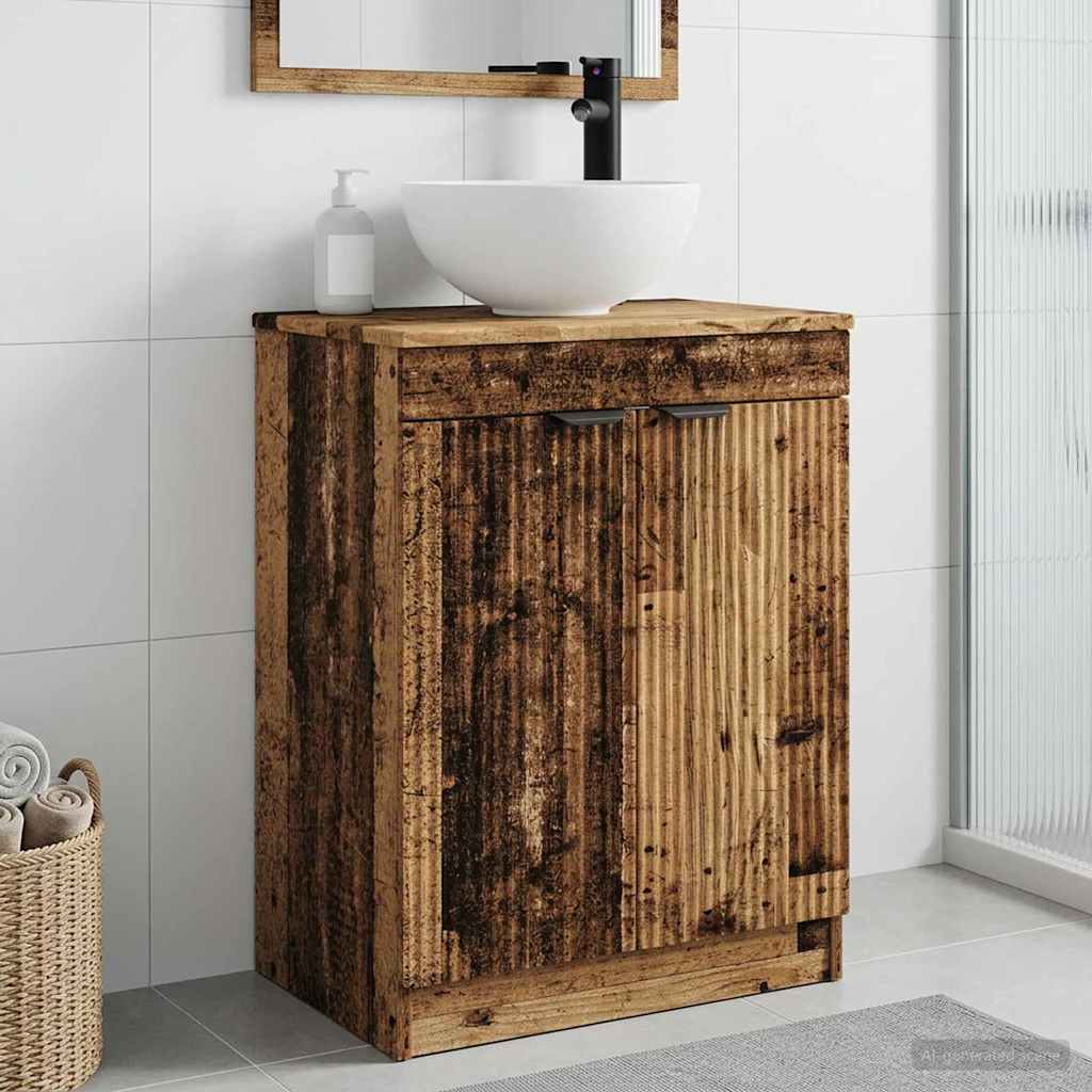 Kupaonski umivaonik s sudoperom Staro drvo 54 x 35 x 83 cm