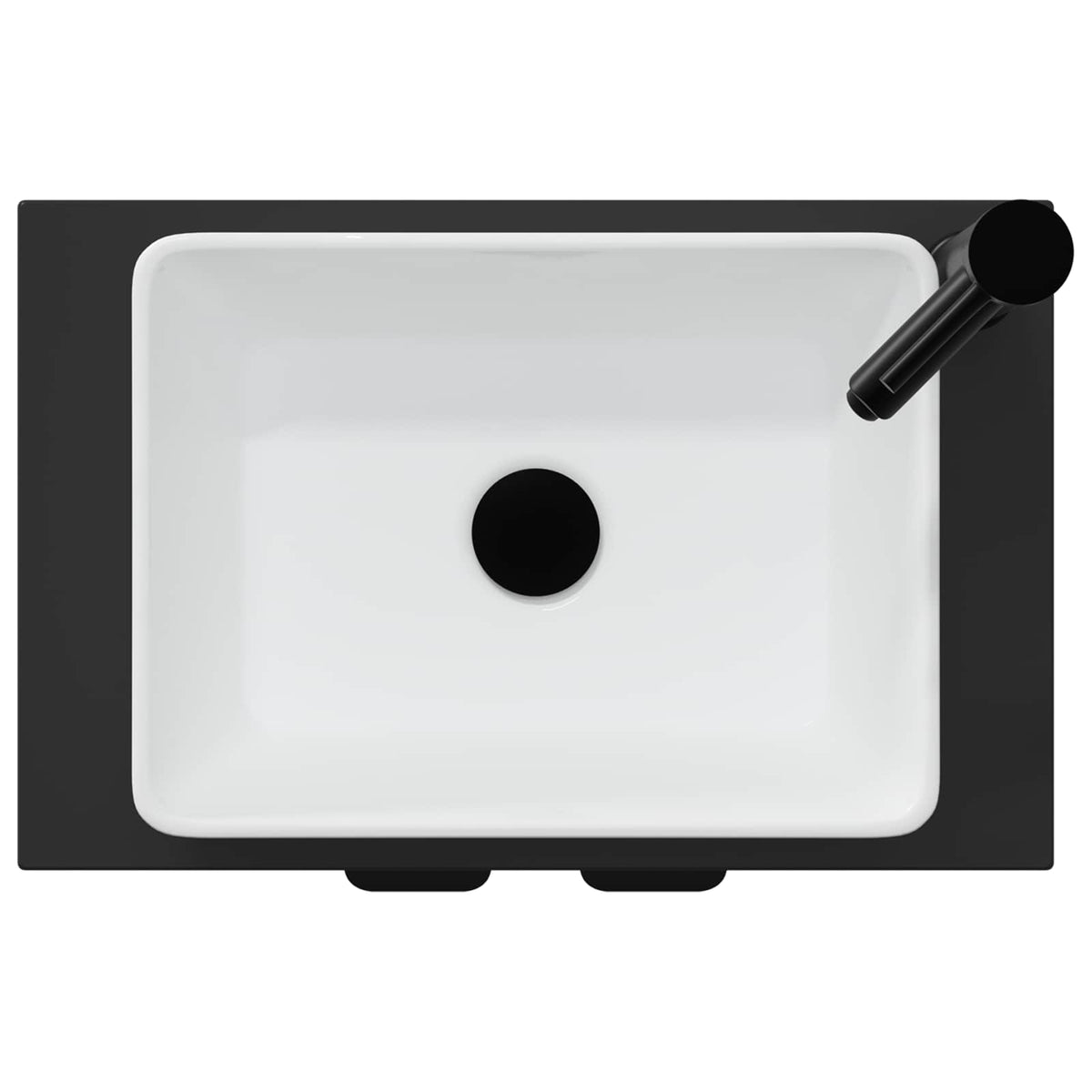 Kupaonski umivaonik s sudoperom Crna 54 x 35 x 83 cm