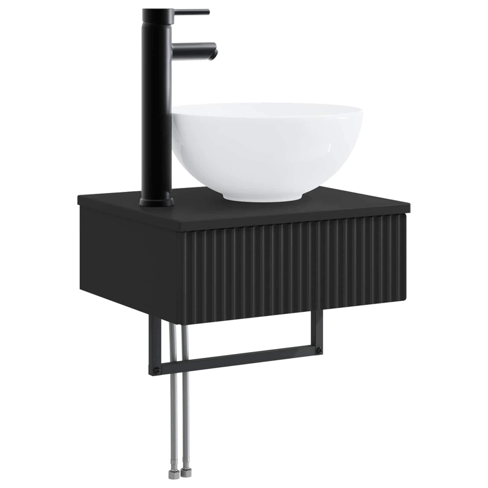 Zidni sudoper Crna 40 x 35 x 39 cm Konstruirano drvo