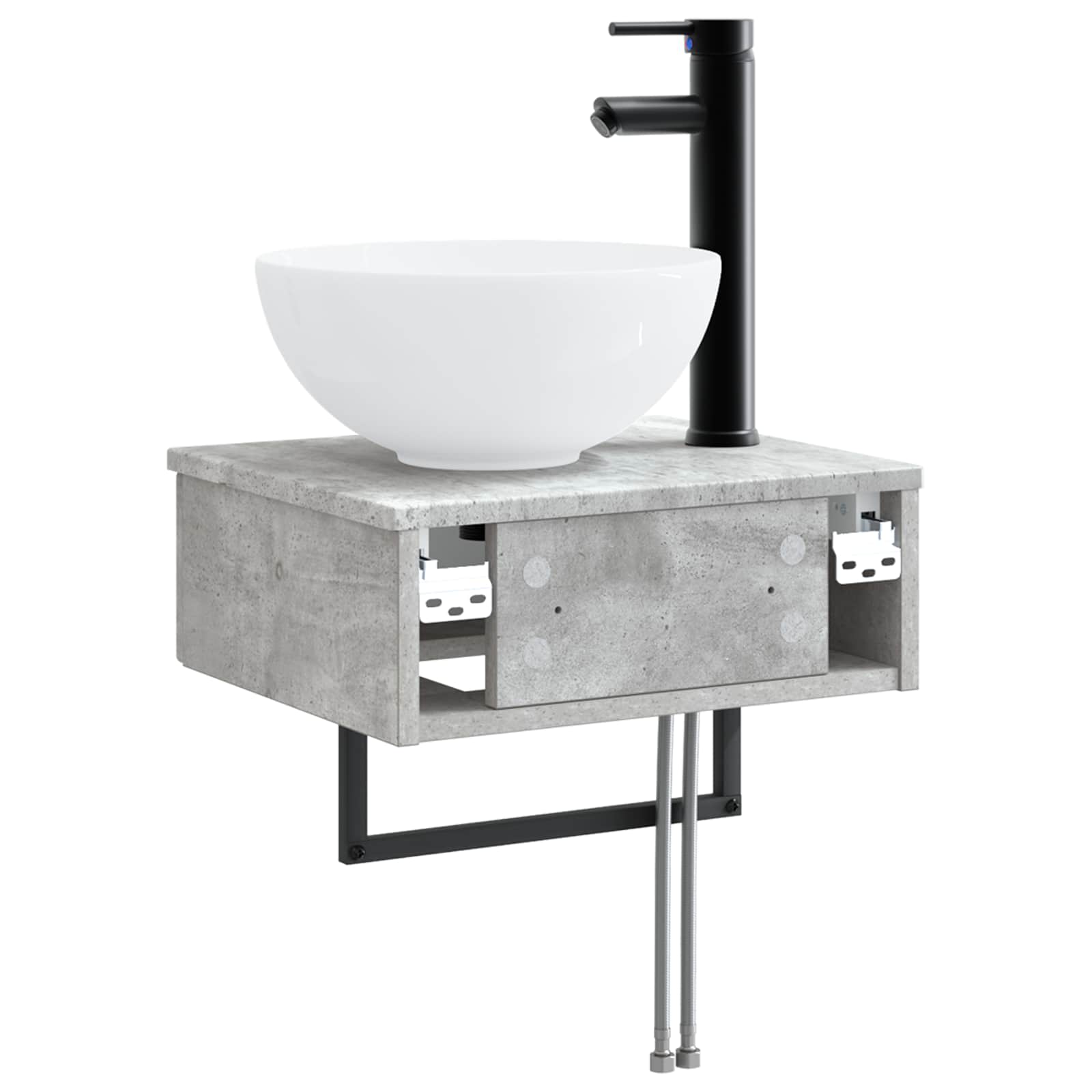 Zidni sudoper Betonska siva 40 x 35 x 39 cm Konstruirano drvo