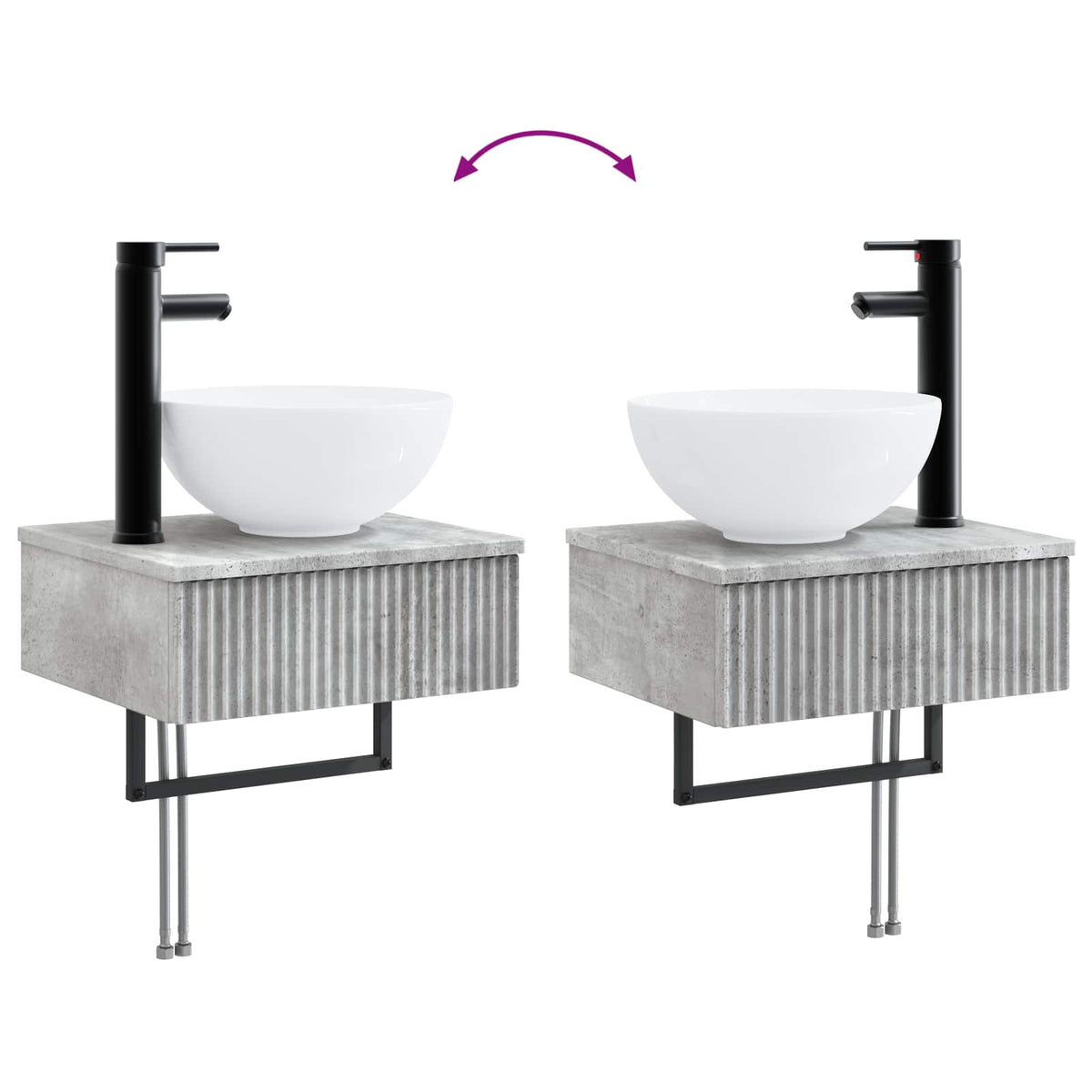 Zidni sudoper Betonska siva 40 x 35 x 39 cm Konstruirano drvo