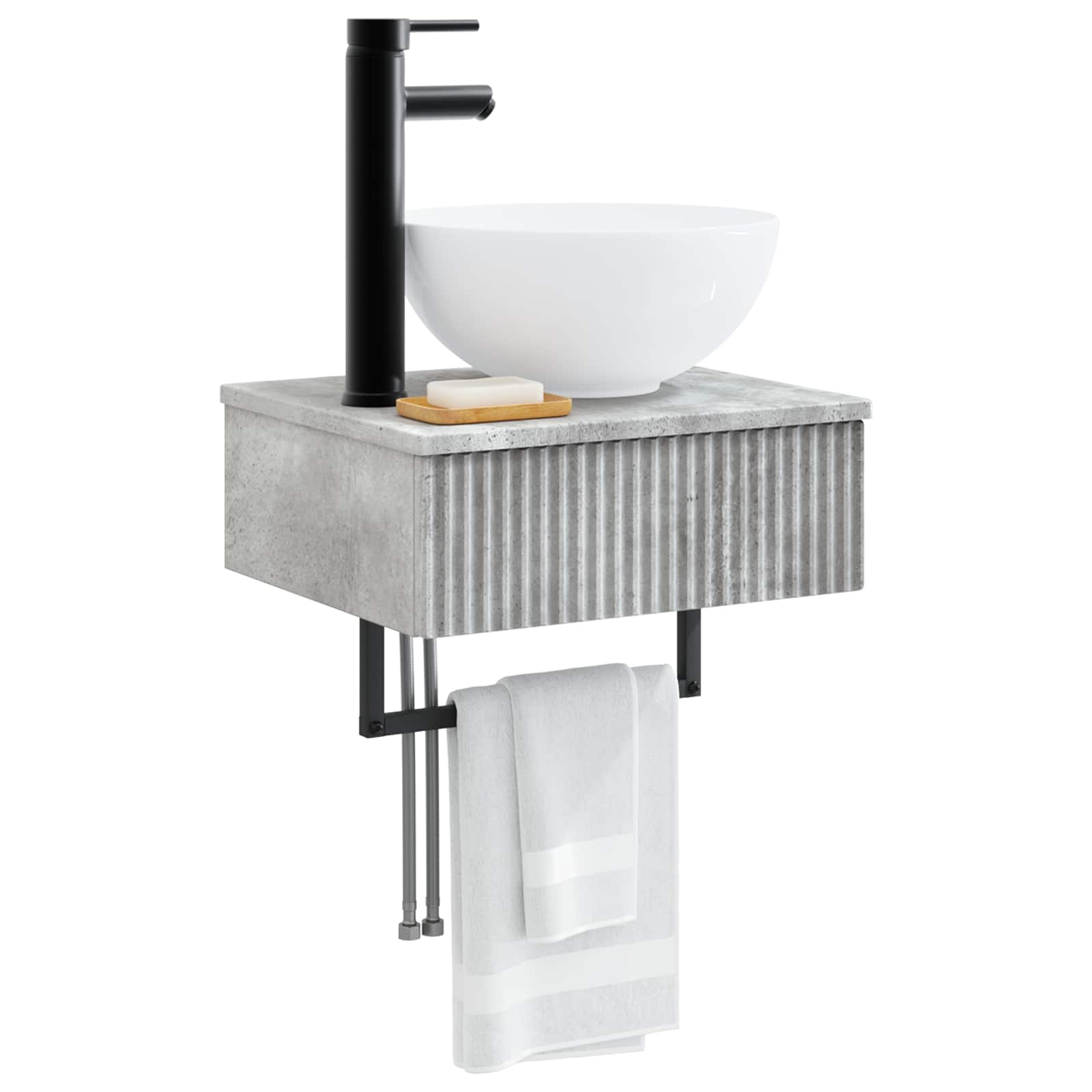 Zidni sudoper Betonska siva 40 x 35 x 39 cm Konstruirano drvo