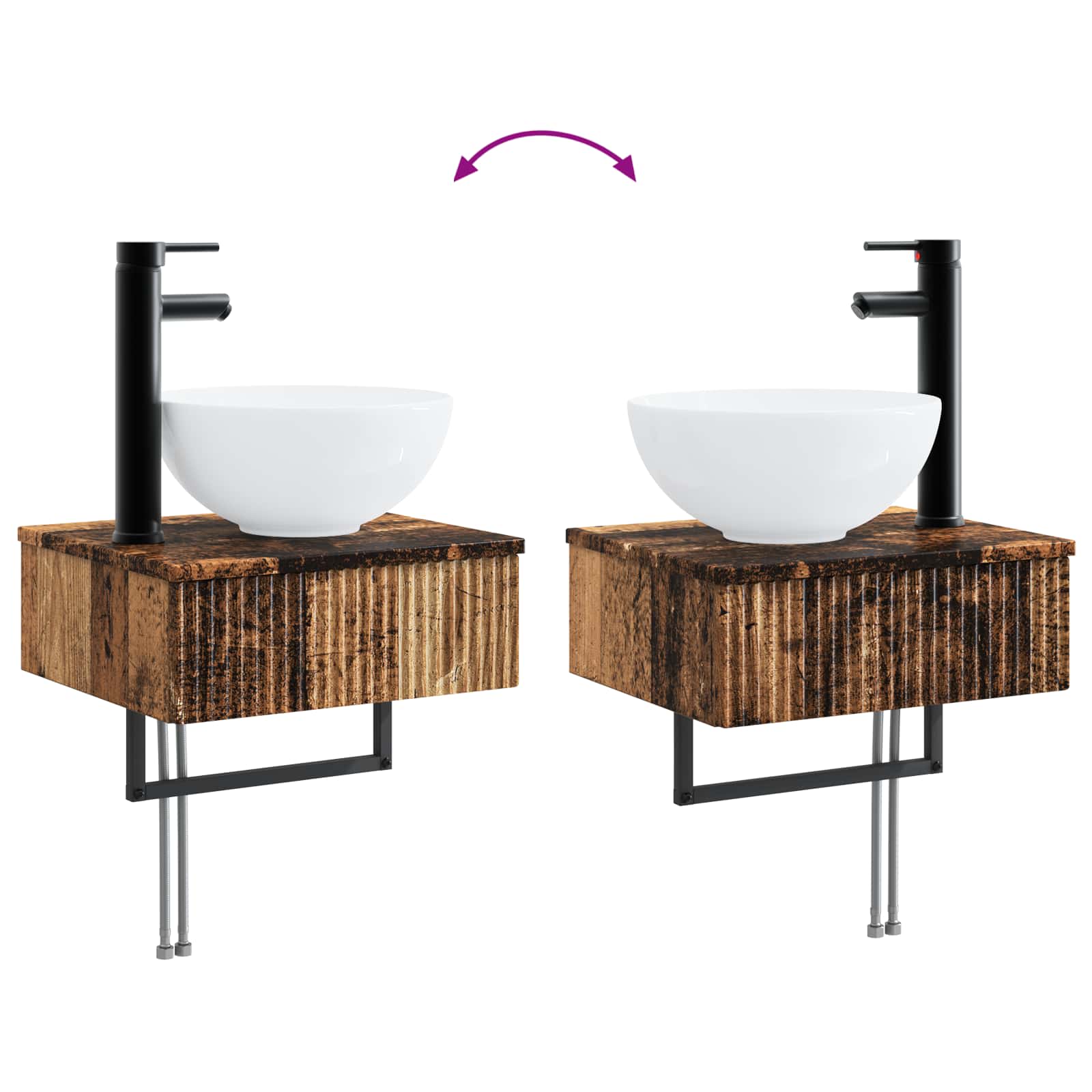 Zidni sudoper Staro drvo 40 x 35 x 39 cm Konstruirano drvo