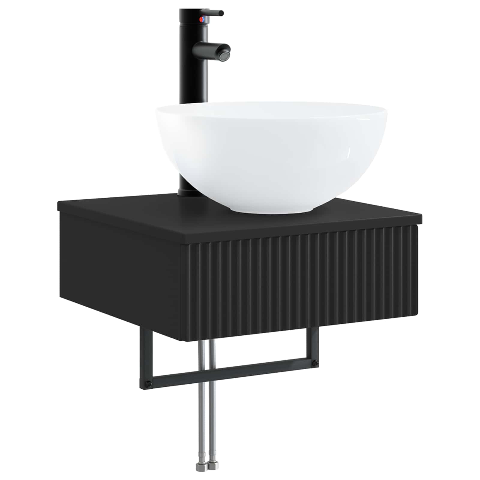 Zidni sudoper Crna 40 x 41 x 40,5 cm Konstruirano drvo