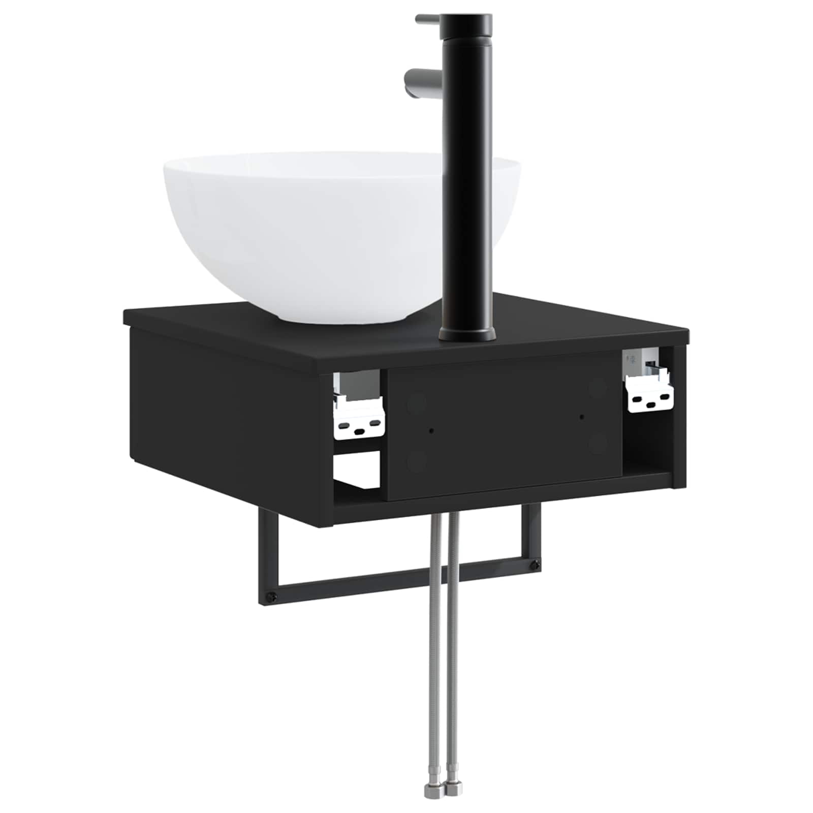 Zidni sudoper Crna 40 x 41 x 40,5 cm Konstruirano drvo