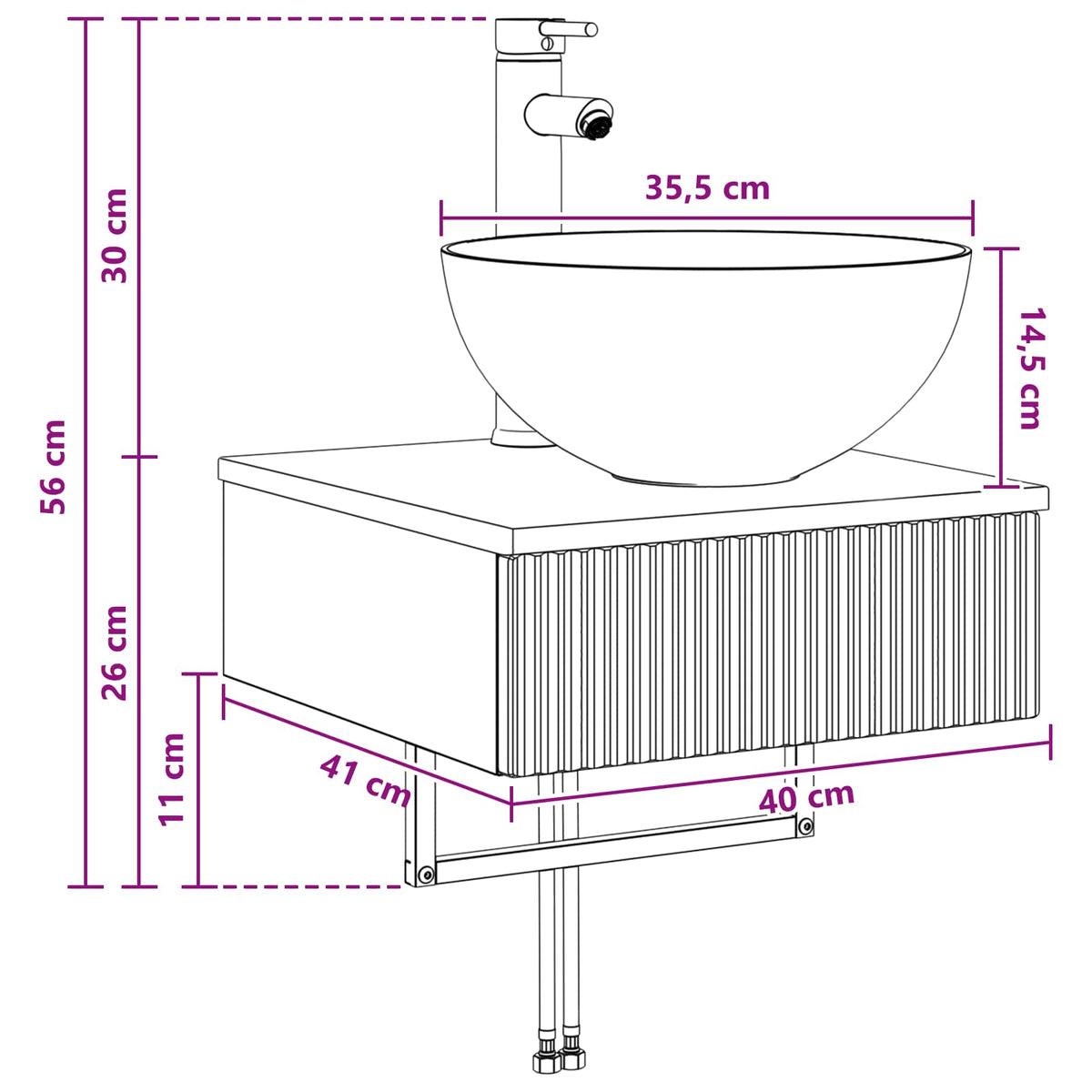 Zidni sudoper Hrast sonoma 40 x 41 x 40,5 cm Konstruirano drvo