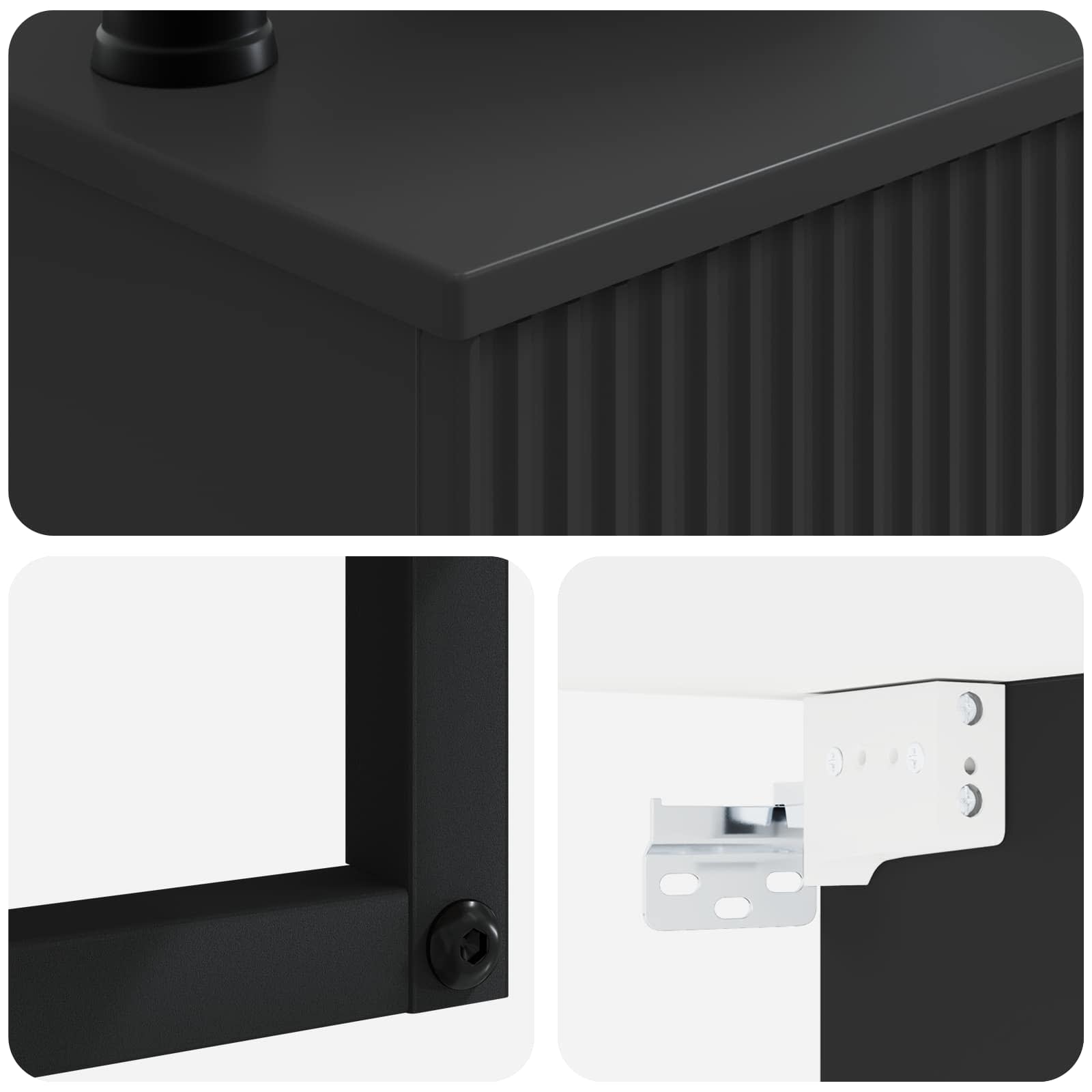 Zidni sudoper Crna 50 x 41 x 39 cm Konstruirano drvo