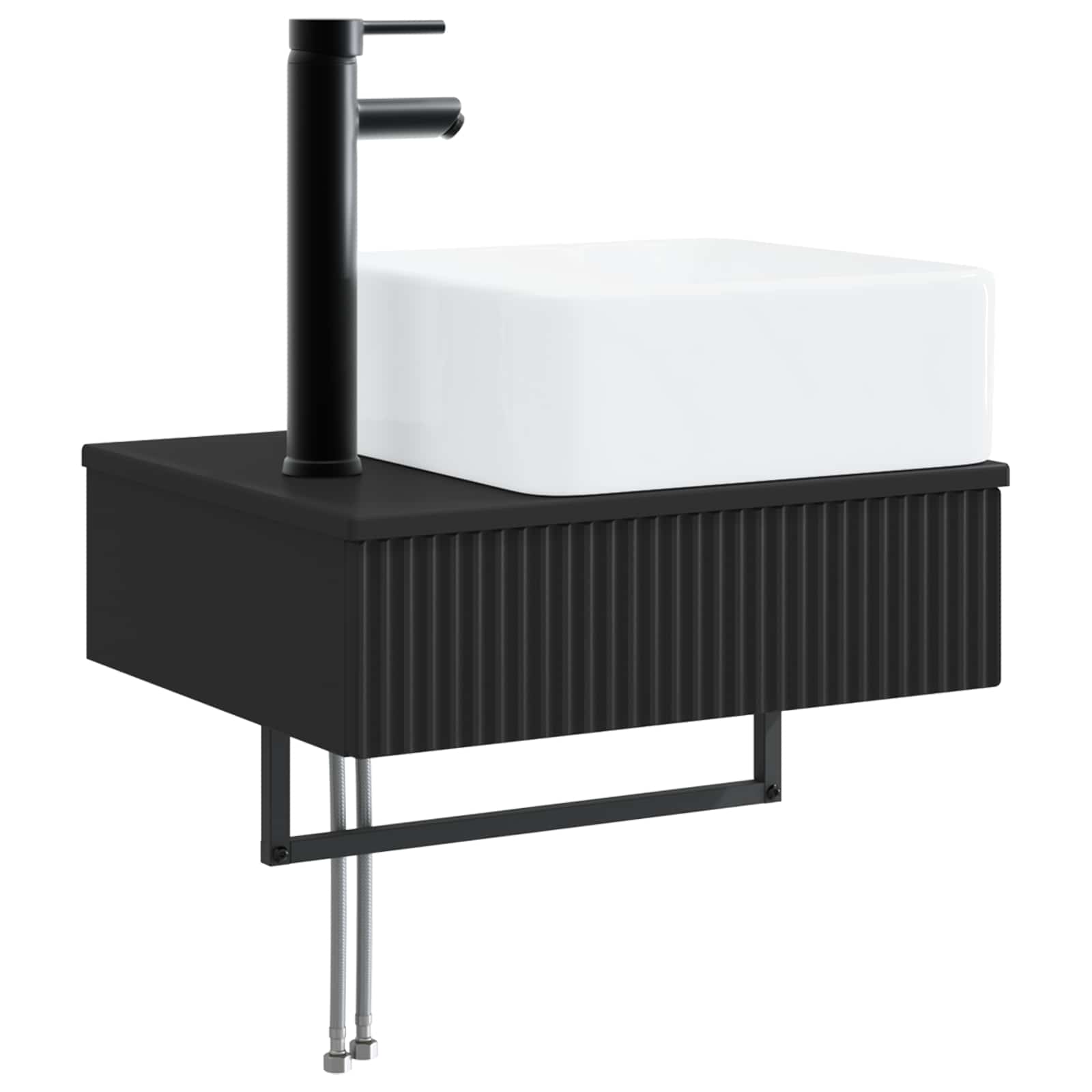 Zidni sudoper Crna 50 x 41 x 39 cm Konstruirano drvo