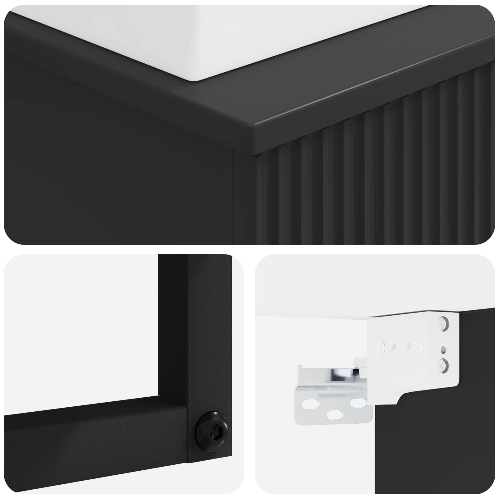 Zidni sudoper Crna 40 x 41 x 39 cm Konstruirano drvo
