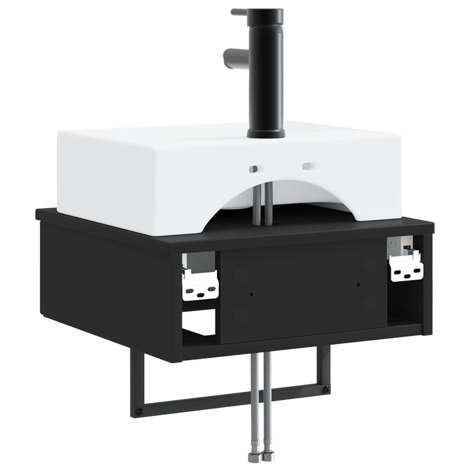 Zidni sudoper Crna 40 x 41 x 39 cm Konstruirano drvo