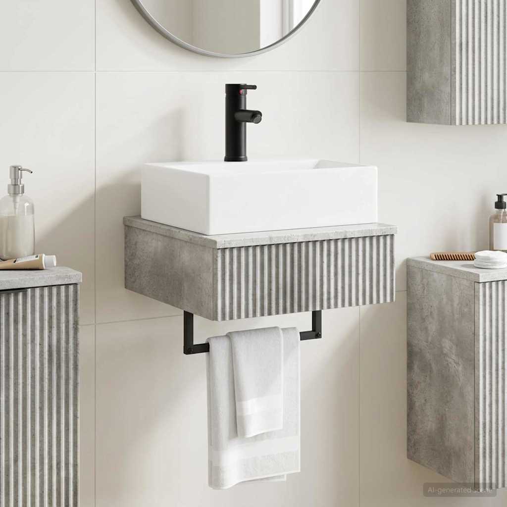 Zidni sudoper Betonska siva 40 x 41 x 39 cm Konstruirano drvo