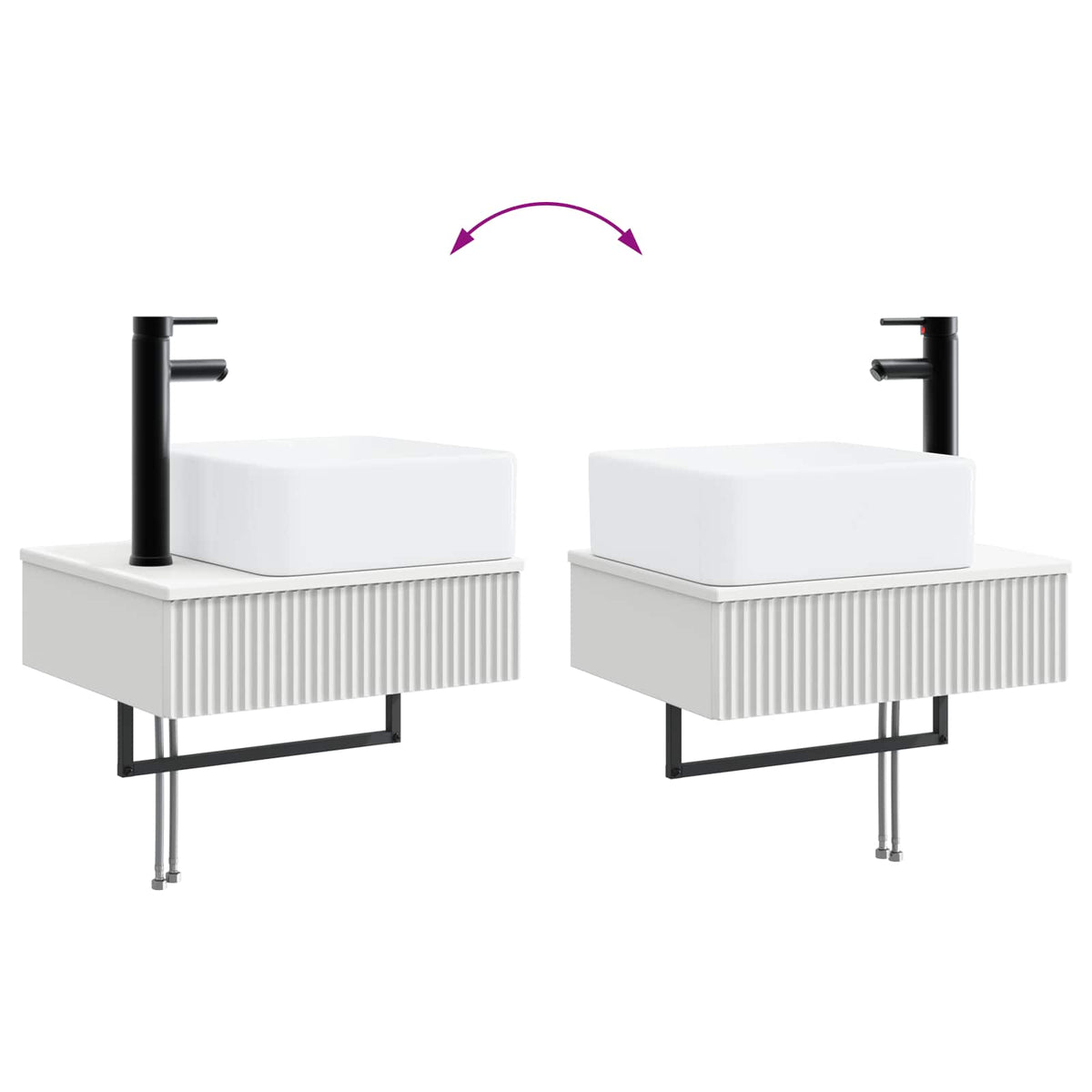 Zidni sudoper Bijela 53 x 35 x 39 cm Konstruirano drvo
