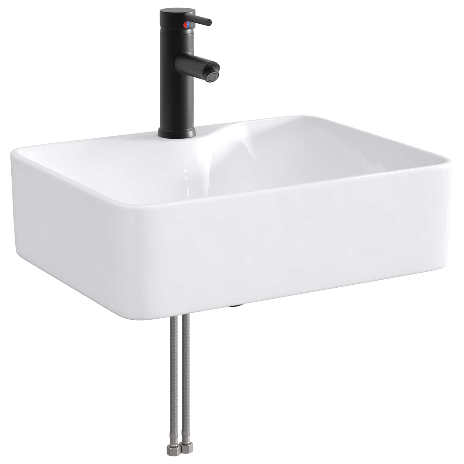 Umivaonik za kupaonicu Mat Crna 48,5 x 37,5 x 13 cm Metal