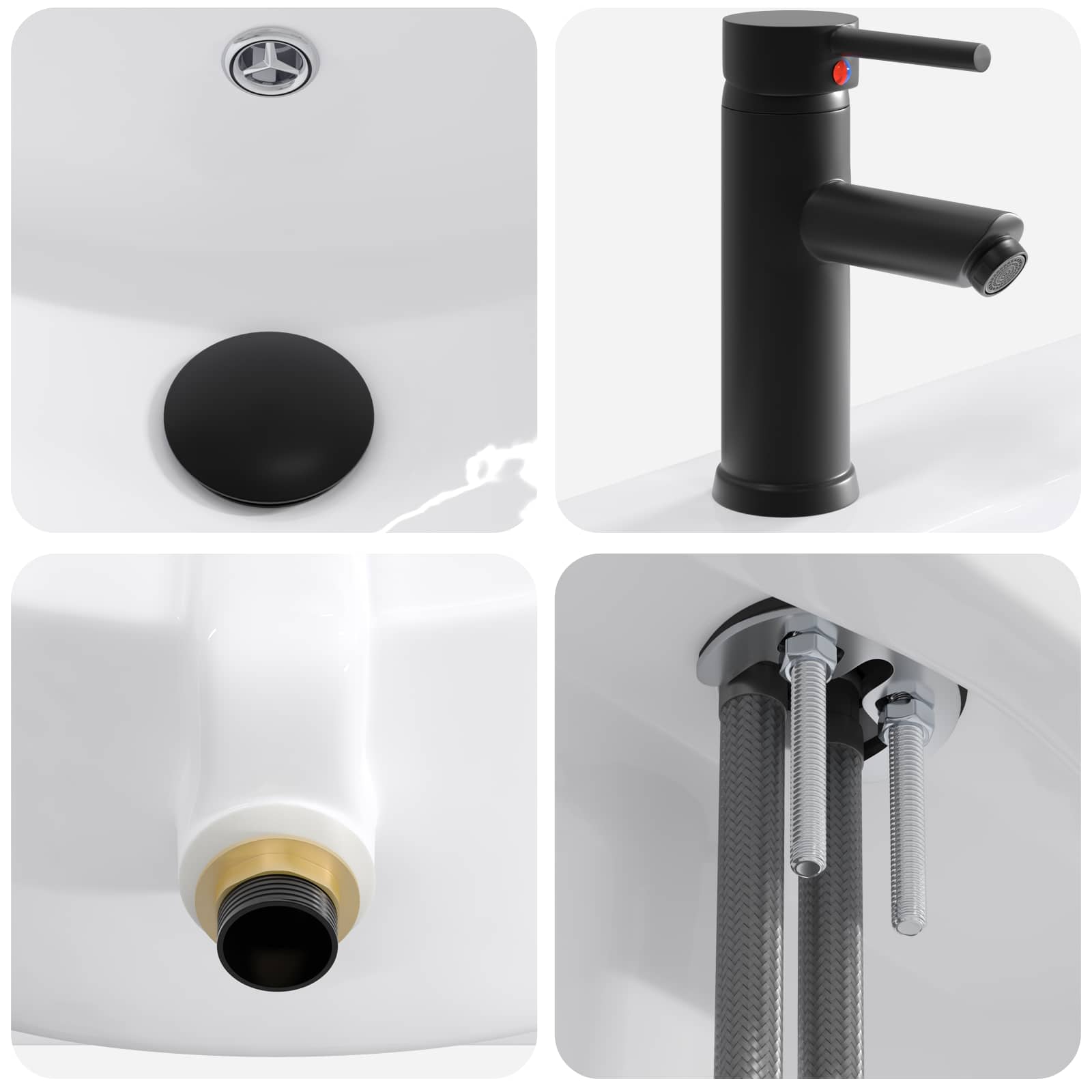 Umivaonik za kupaonicu Mat Crna 81 x 40 x 17,5 cm Metal